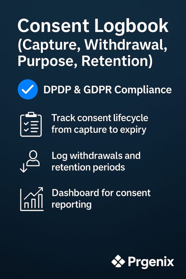 Consent Logbook (Capture, Withdrawal, Purpose, Retention)