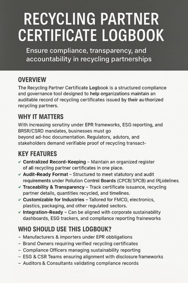Recycling Partner Certificate Logbook - Image 3