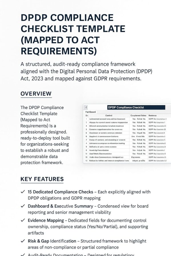 DPDP Compliance Checklist Template (Mapped to Act Requirements) - Image 3