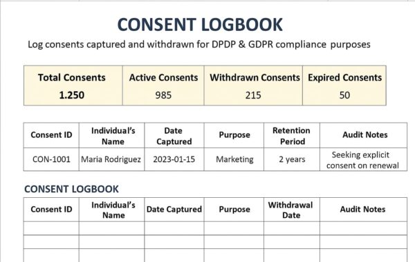Consent Logbook (Capture, Withdrawal, Purpose, Retention) - Image 4