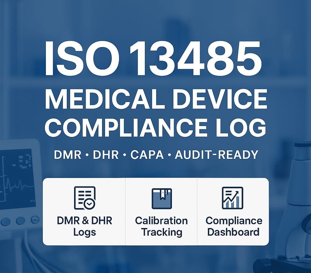 ISO 13485 Medical Device Compliance Log (Excel Toolkit) - Image 2