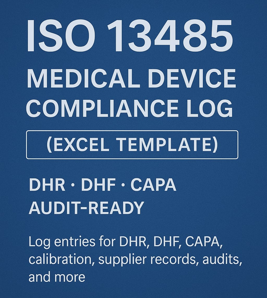ISO 13485 Medical Device Compliance Log (Excel Toolkit) - Image 4