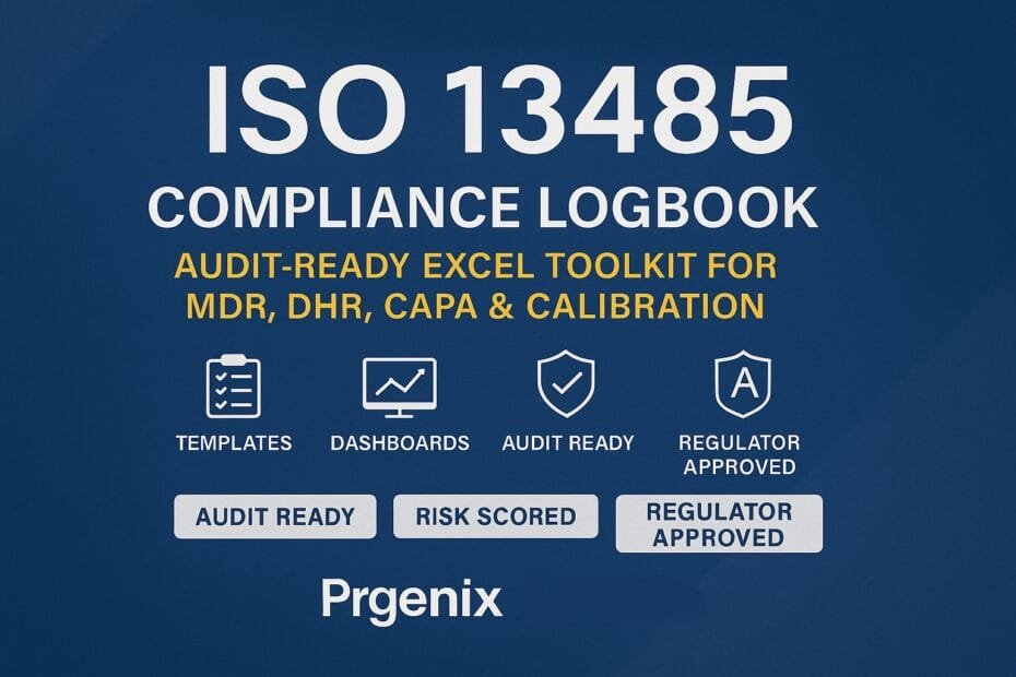 ISO 13485 Medical Device Compliance Log (Excel Toolkit) | Prgenix