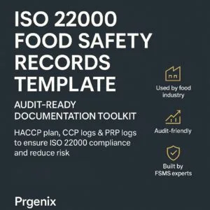 ISO 22000 Food Safety Records Template (HACCP Plan, CCP logs)